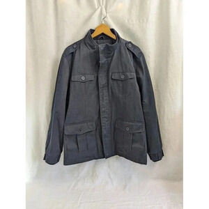 GNW Dark Navy Utility jacket, zip & snap closure, pockets men's size extra large